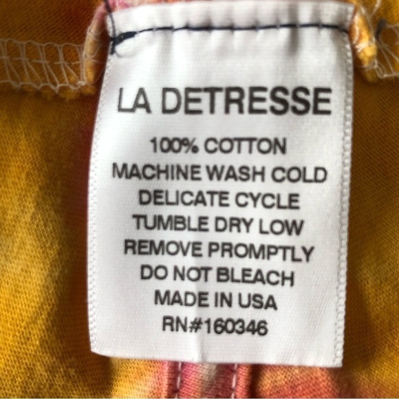 LA DETRESSE Tropical Panic Tie Dye Short Sleeve T-shirt Large - Picture 8 of 9